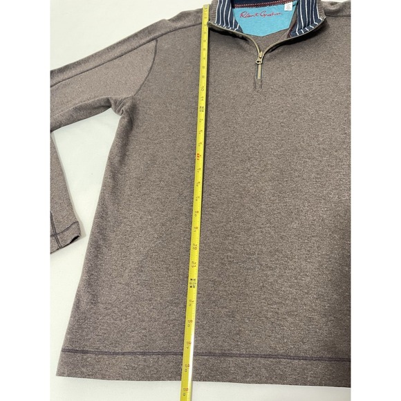 Robert Graham‎ Pullover Mens XL Brown Quarter Zip Sweater Long Sleeve - Picture 4 of 5